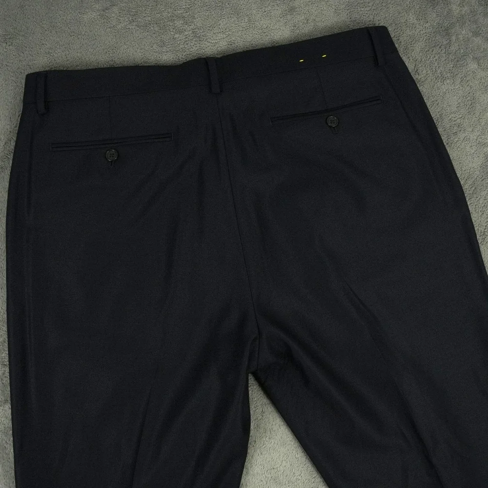 Banana Republic Signature Italian Hopsack Pant Mens 36R (38x31) Navy Reda Flexo